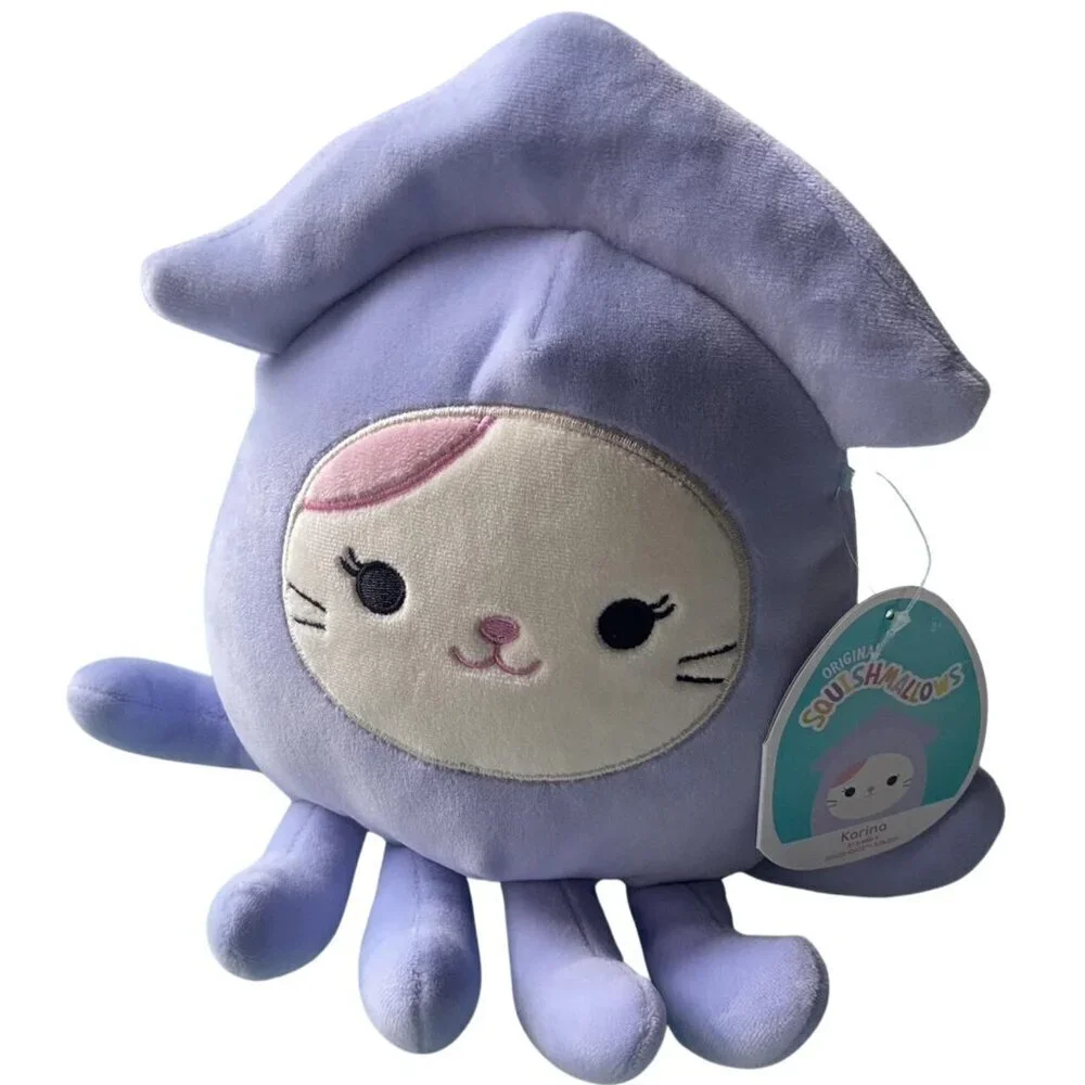 NWT Squishmallows Karina The Cat In Squid Costume 7.5” Plush Toy